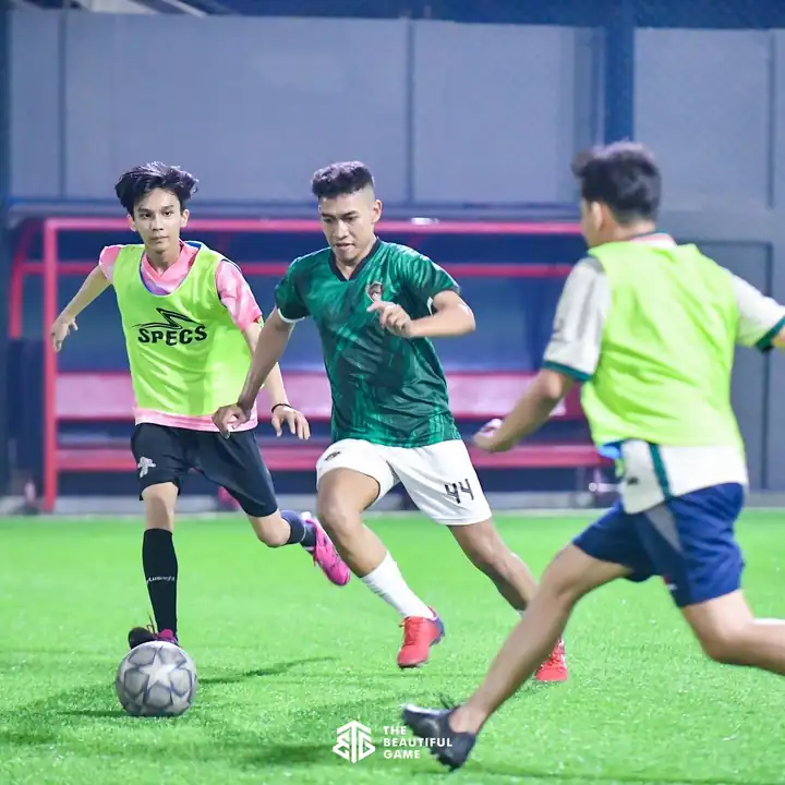 Mini soccer match on the turf